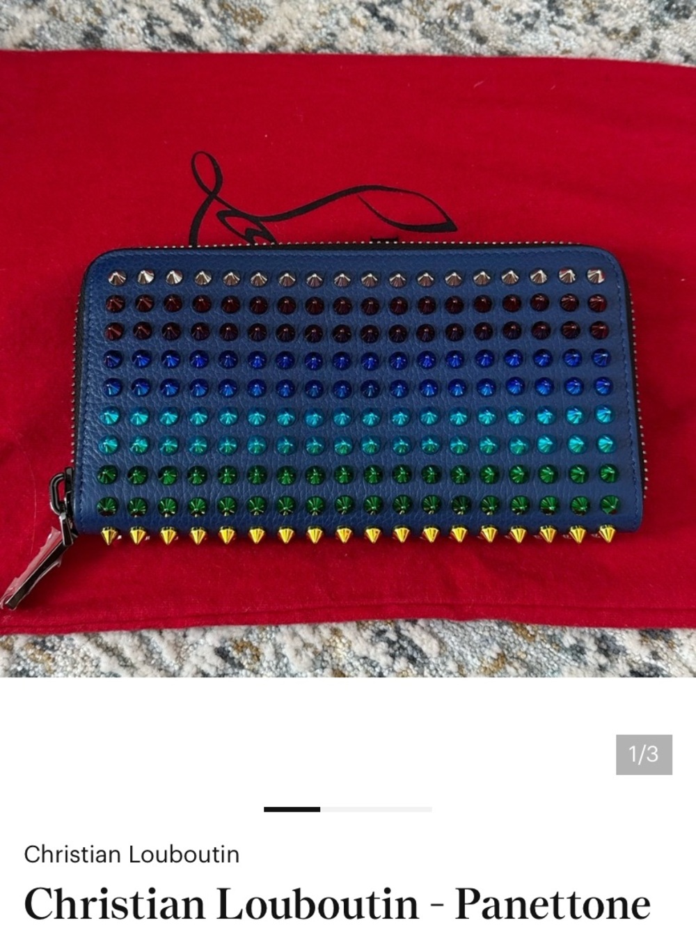Christian Louboutin Red and Black Zip-Around Wallet